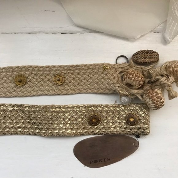 Ports 1961 Moonstones & beads jute woven belt - Picture 6 of 8